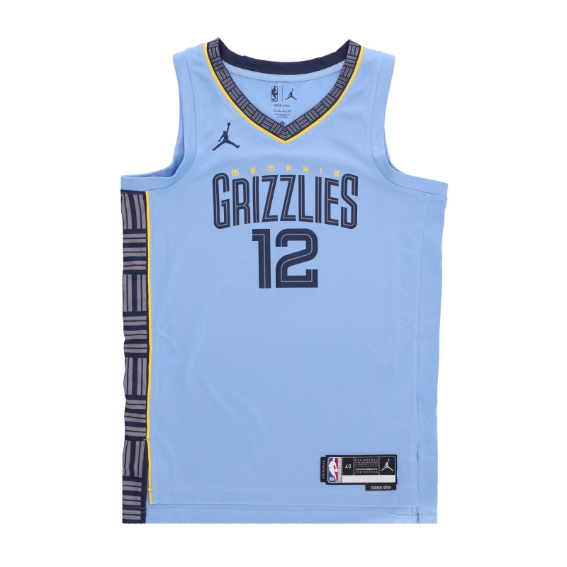 Herren-Basketball-Tanktop NBA Statement Edition 22 Dri-Fit Swingman-Trikot Nr. 12 Ja Morant Memgri Hellblau