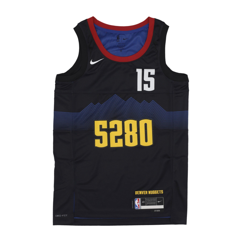 Herren-Basketball-Tanktop NBA City Edition 2023/24 Swingman-Trikot Nr. 15 Nikola Jokic Dennug Schwarz