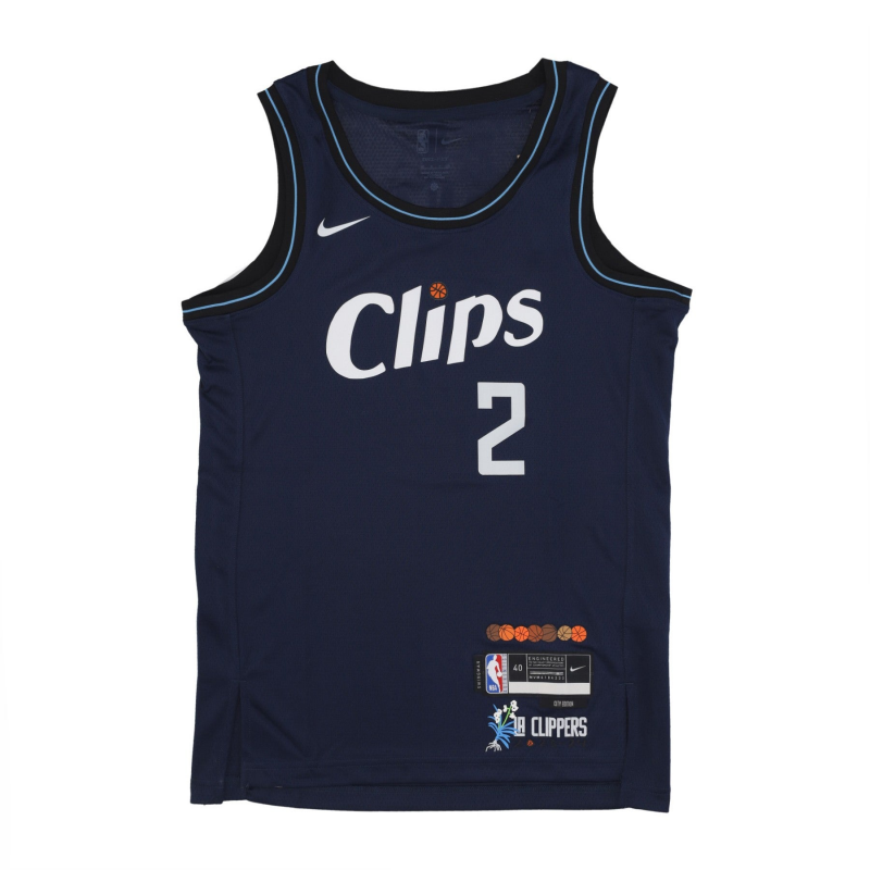 Herren-Basketball-Tanktop NBA City Edition 2023/24 Swingman-Trikot Nr. 2 Kawhi Leonard Losclip College Navy