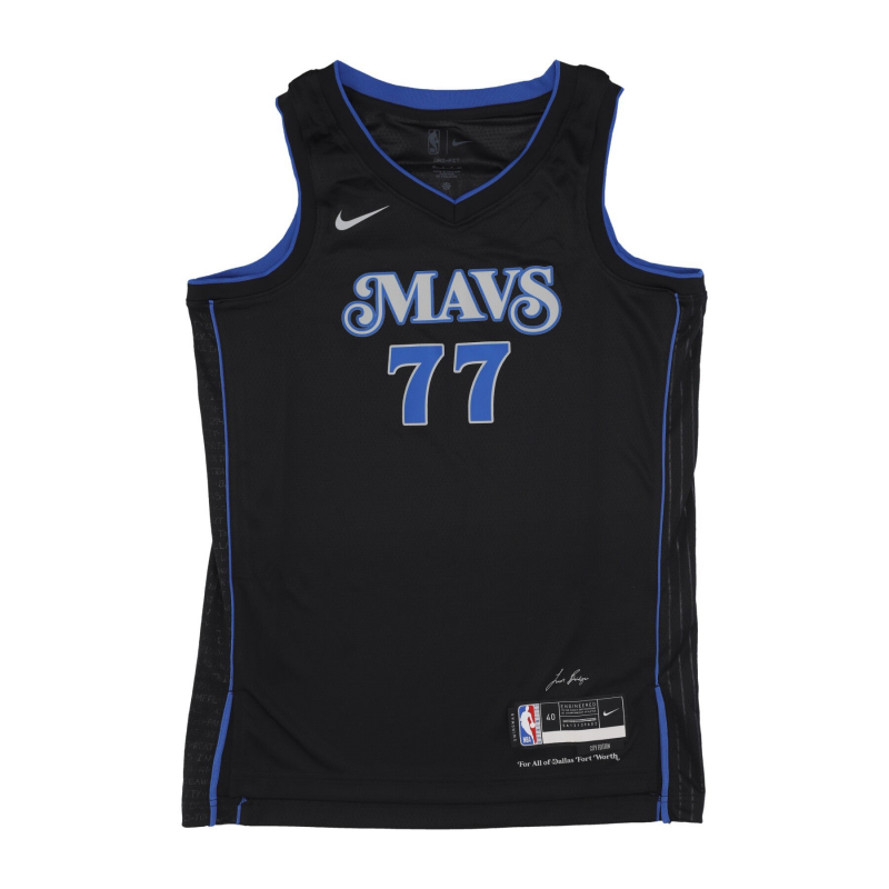 Herren-Basketball-Tanktop NBA City Edition 2023/24 Swingman-Trikot Nr. 77 Luka Doncic Dalmav Schwarz