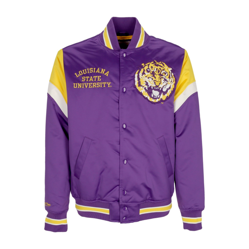 Herren Bomberjacke NCAA Heavyweight Satin Jacket Loutig Purple
