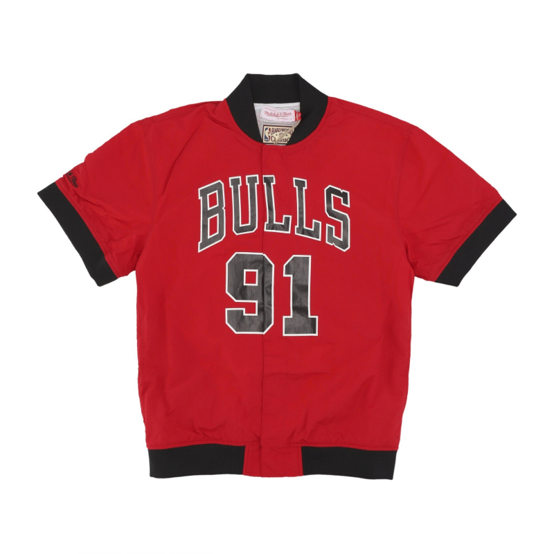 NBA-Off-Court-Aufwarmjacke fur Herren, Nr. 91, Dennis Rodman Chibul, Original-Teamfarben