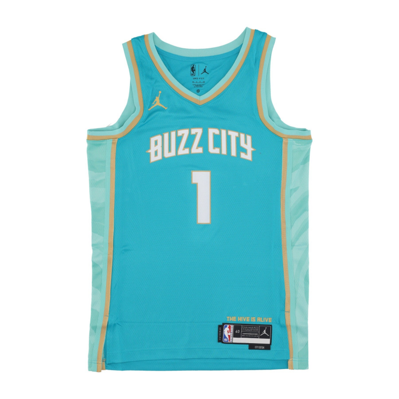 Herren-Basketball-Tanktop NBA City Edition 2023/24 Swingman-Trikot Nr. 1 Lamelo Ball Chahor Rapid Teal