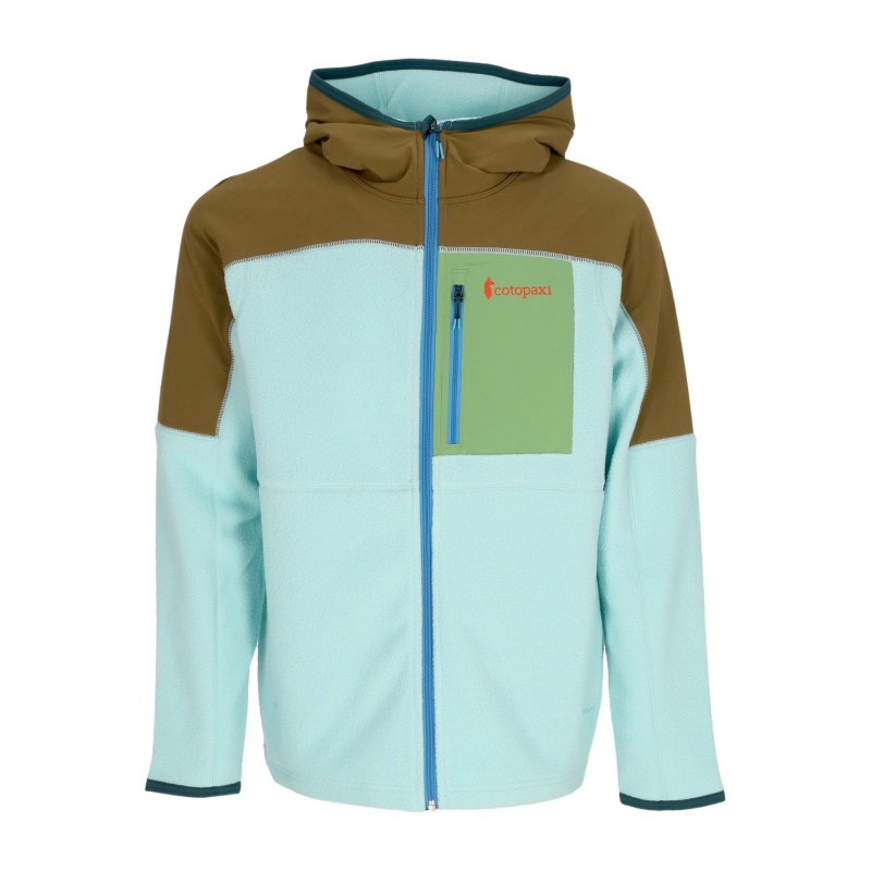 Herren-Fleecejacke Abrazo Fleece Hoodie Jacke mit durchgehendem ReiBverschluss Eiche/Seeglas