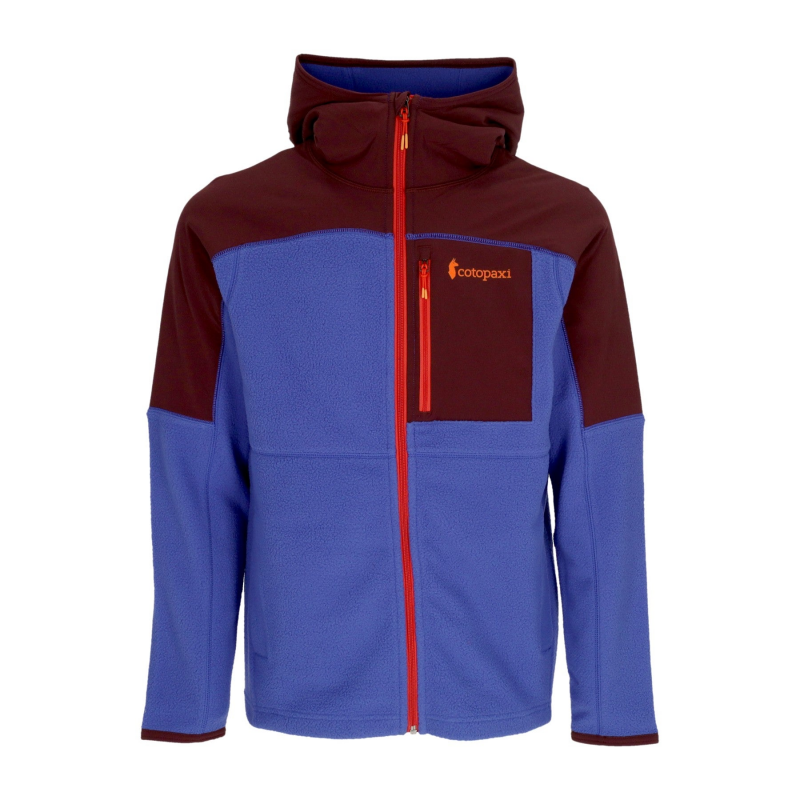 Herren Fleecejacke Abrazo Fleece Hoodie Jacke mit durchgehendem ReiBverschluss Wein/Blau Violett