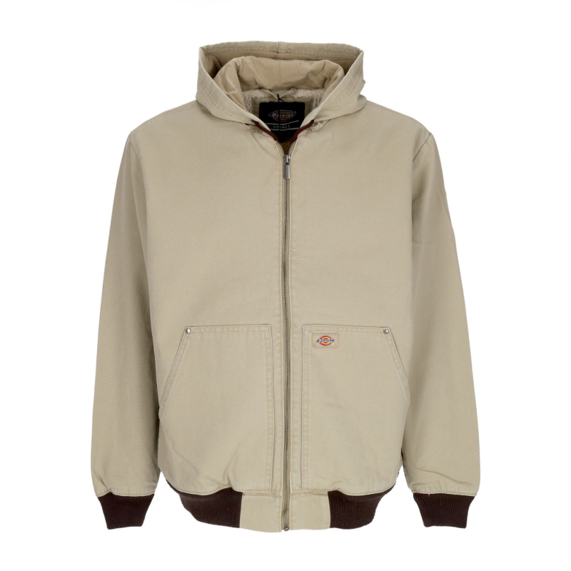 Herren-Kapuzenjacke aus Duck-Canvas in Wustensand