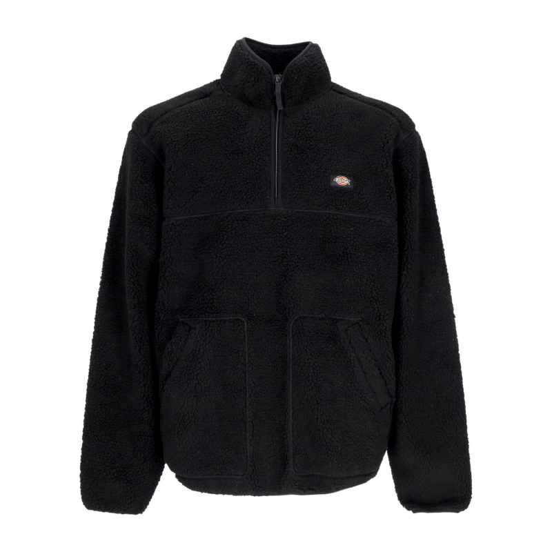Mount Hope Herren-Sweatshirt mit hohem Kragen und ViertelreiBverschluss, Schwarz