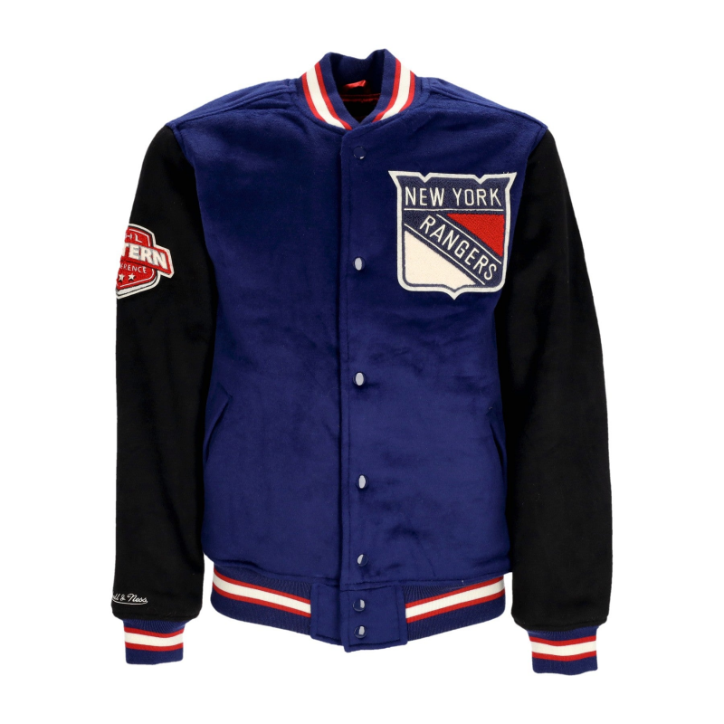 Herren-College-Jacke NHL Team Legacy Varsity-Jacke Neyran Royal/Schwarz