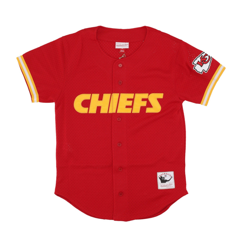 Herren Nfl On The Clock Mesh Button Front Kanchi Scarlet Button Jacke