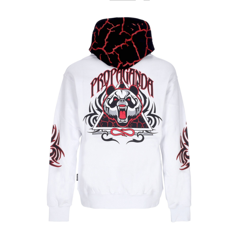 Herren Kapuzenpullover Triangle Panda Hoodie WeiB