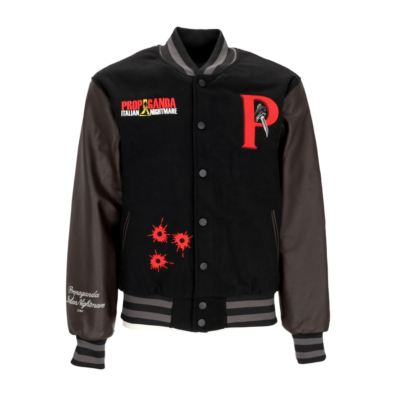 Herren Collegejacke Nightmare Varsity Schwarz/Braun