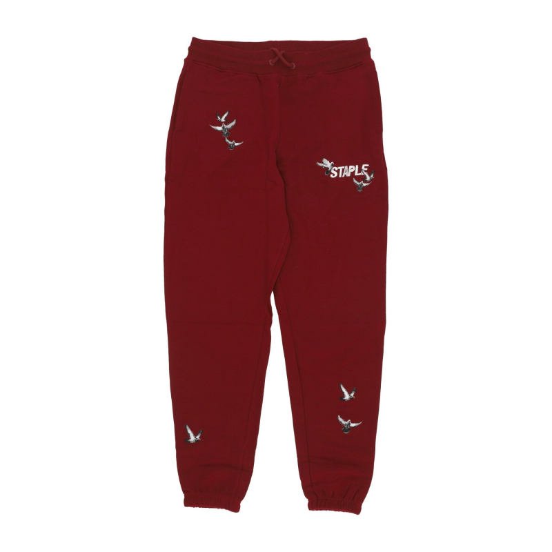 Leichte Herren-Trainingshose mit Flock-Logo, Burgunderrot