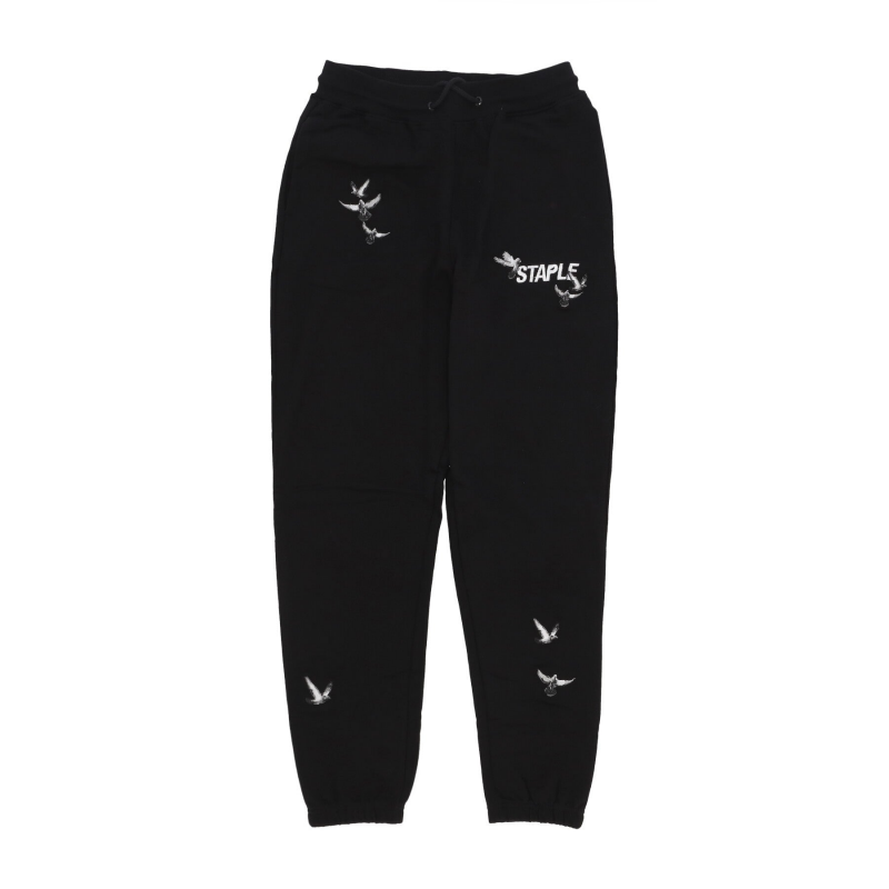 Leichte Herren-Trainingshose mit Flock-Logo, Schwarz
