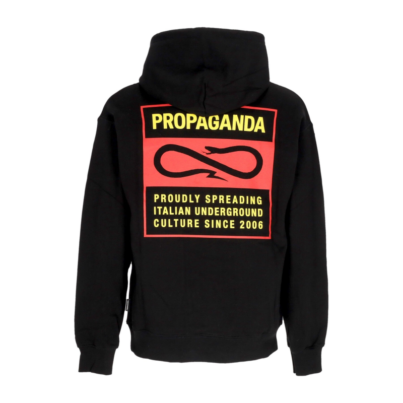 Herren Kapuzenpullover Logo Label Hoodie Schwarz