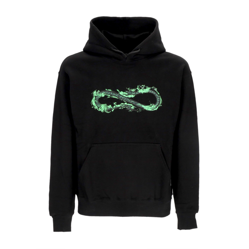 Herren Kapuzenpullover Logo Fire Hoodie Schwarz