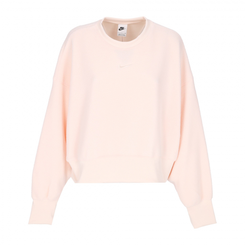 Damen-Sweatshirt mit Rundhalsausschnitt, Sportswear, Plusch-Mod, Crop, Rundhalsausschnitt, Guava Ice/Guava Ice