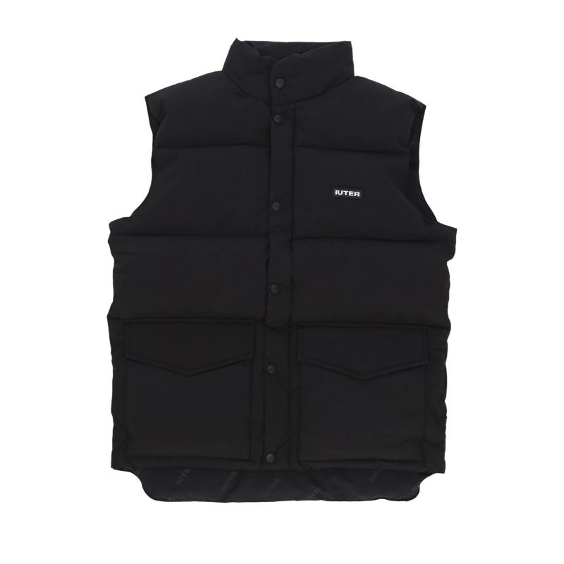 Herren-Puff-Weste, schwarze, armellose Daunenjacke