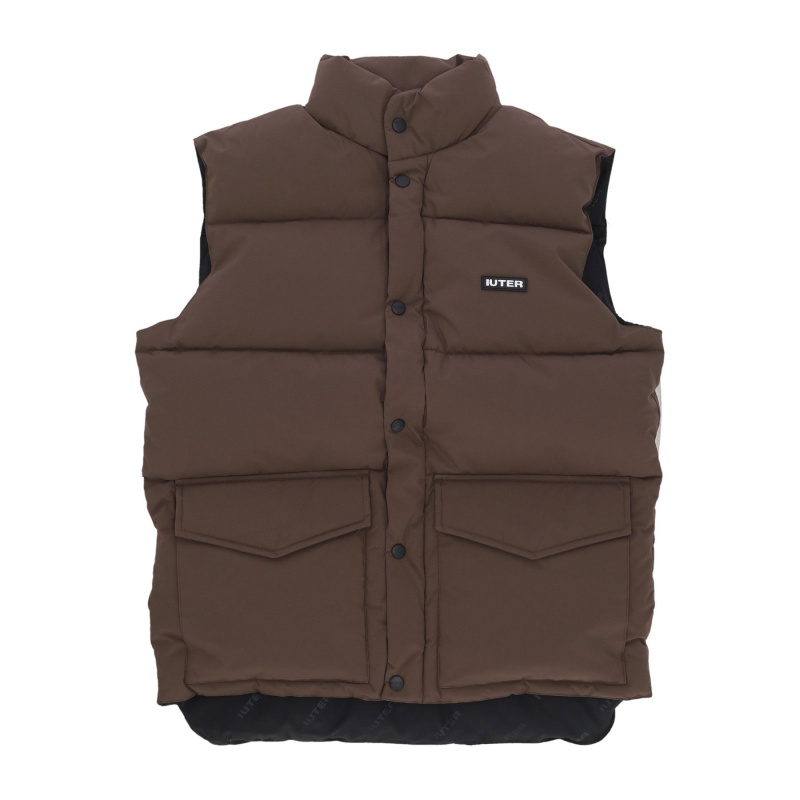 Herren-Puffweste, braun, armellose Daunenjacke
