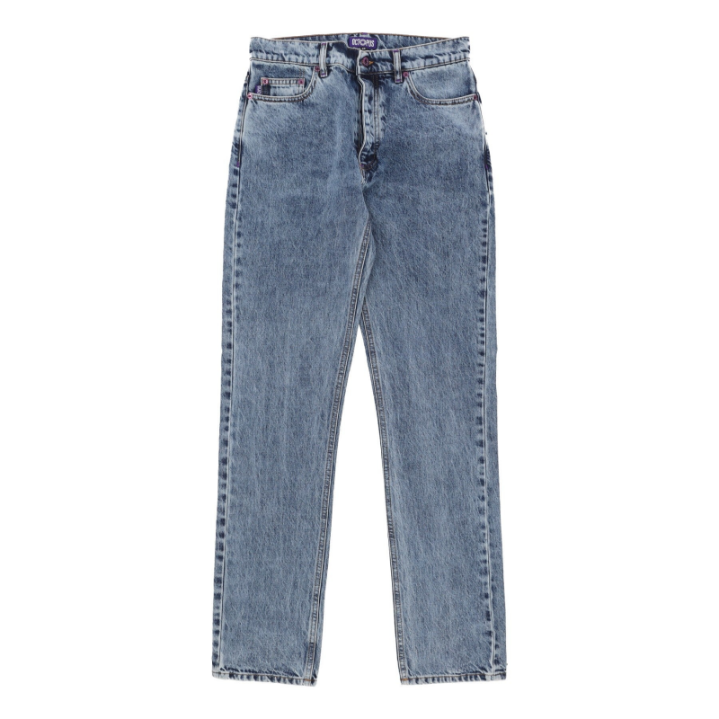 Herren Jeans Pockets Regular Denim Blau gebleicht