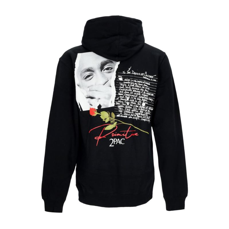 Herren Hoodie Lyrics Ii Hoodie X Tupac Schwarz
