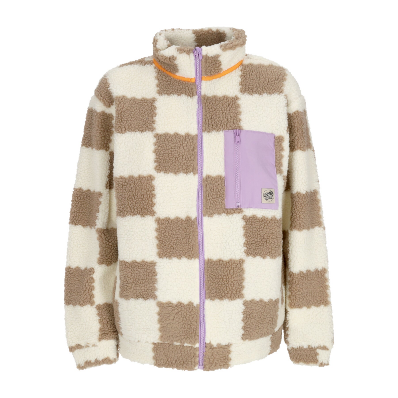 Sydney Sherpa Fleece Brown Checkerboard Damen Teddybar