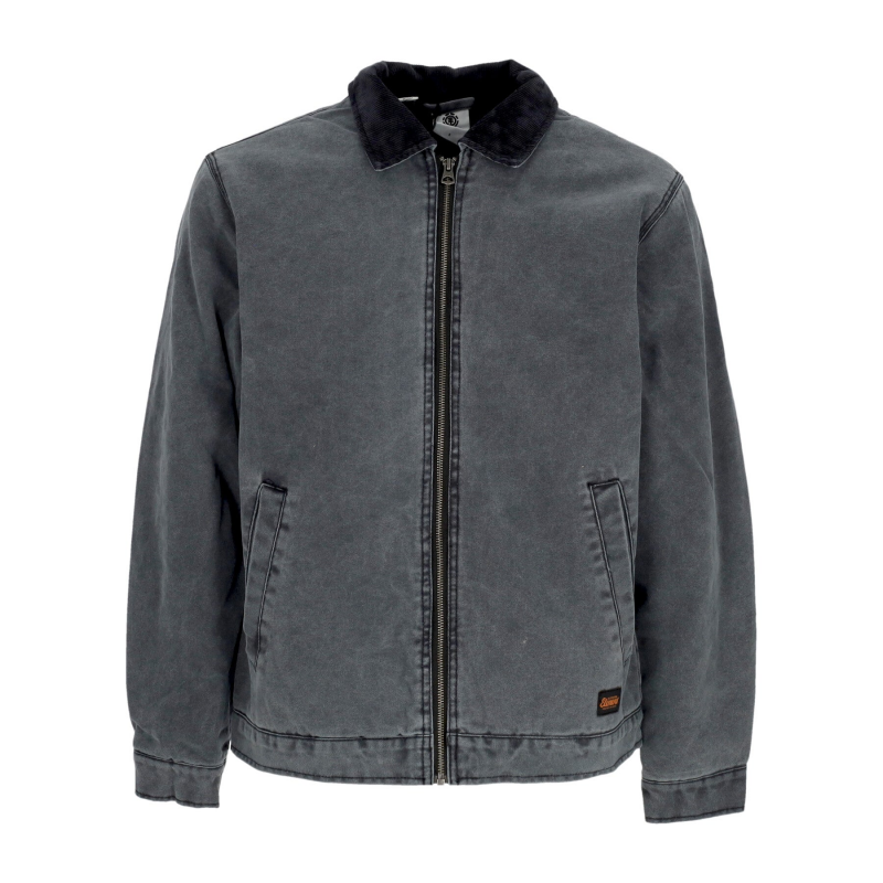 Parker Canvas-Jacke, verwaschene schwarze Arbeitsjacke fur Herren