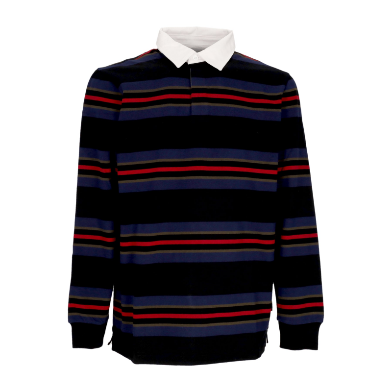Herren-Langarm-Poloshirt Oregon Rugbyshirt Starco Stripe/schwarz