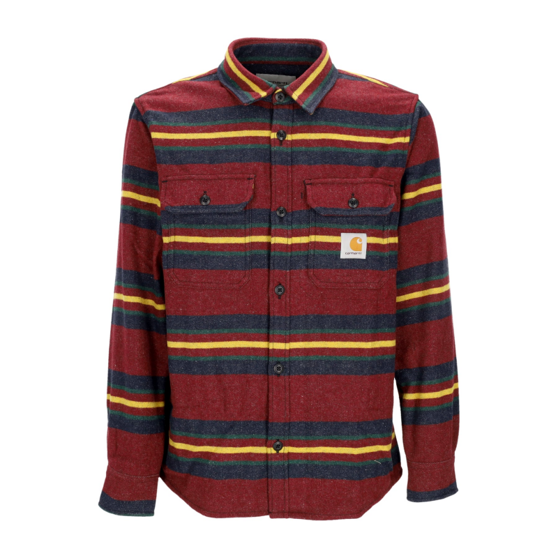 Oregon Shirt Jacket Starco Stripe/burgundy Herren-Langarmshirt