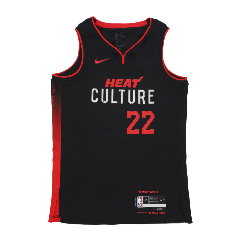 Herren-Basketball-Tanktop NBA City Edition Dri-Fit Swingman-Trikot Nr. 22 Jimmy Butler Miahea Schwarz