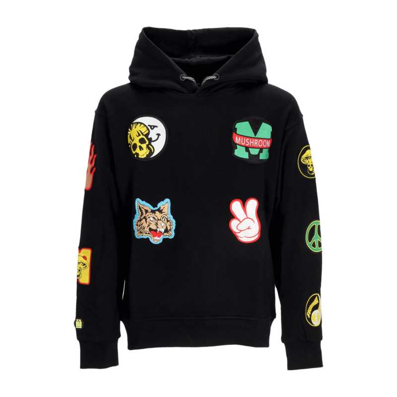 Herren Hoodie Sticker Hoodie Schwarz