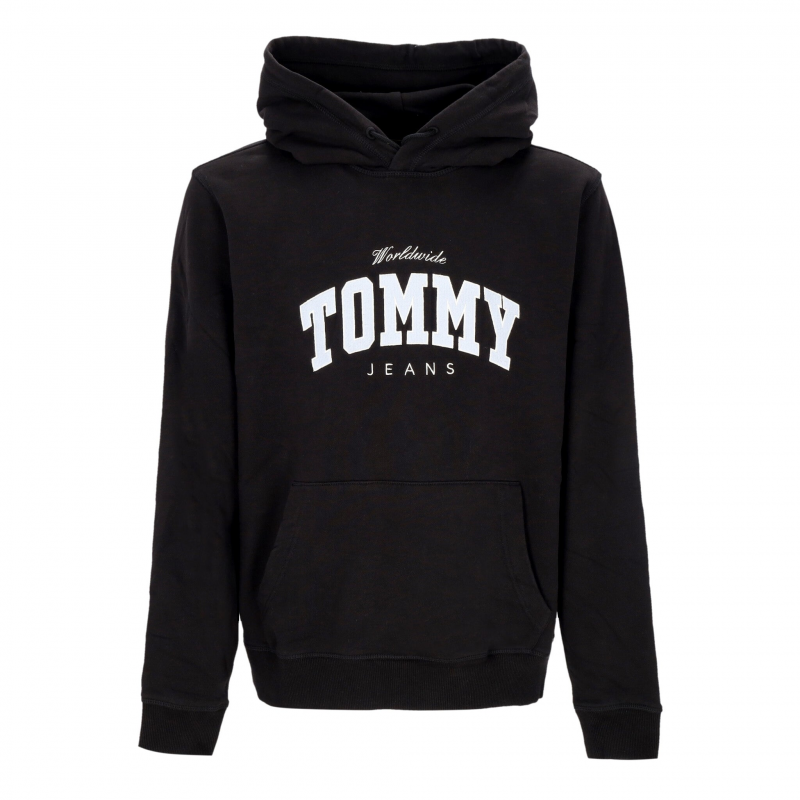Leichtes Herren-Sweatshirt mit Kapuze, Regular Ny Varsity Hoodie, Schwarz