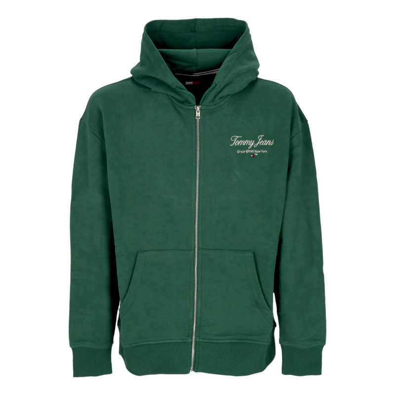 Herren Relaxed Luxe Zip Hoodie Court Green