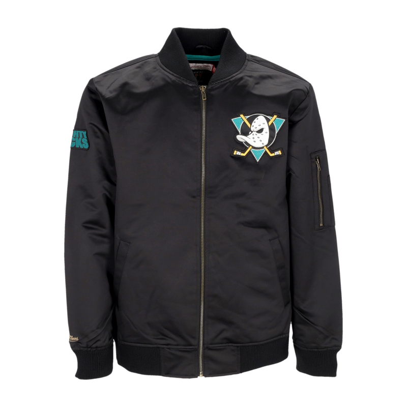 Herren Bomberjacke NHL Lightweight Satin Bomber Anaduc Schwarz