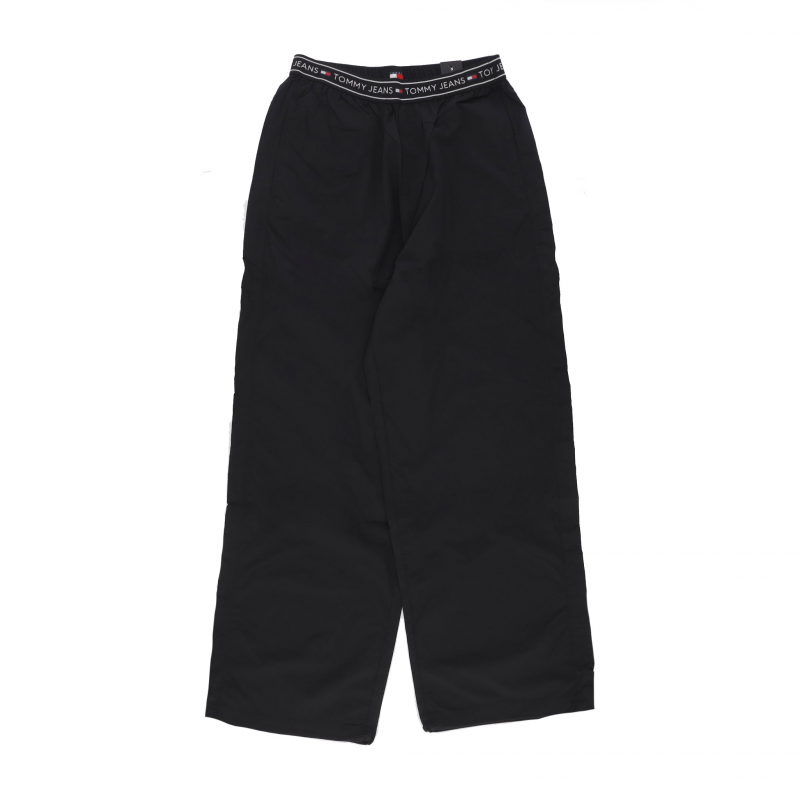 Damen Baggy Taping Trackpant Trainingshose Schwarz