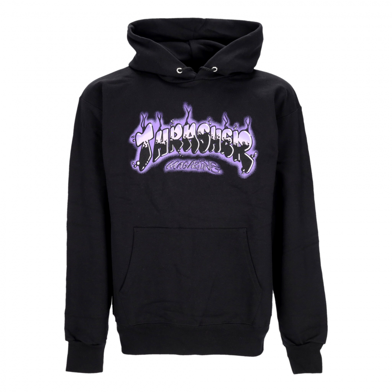 Herren Airbrush Hoodie Schwarz/Lila