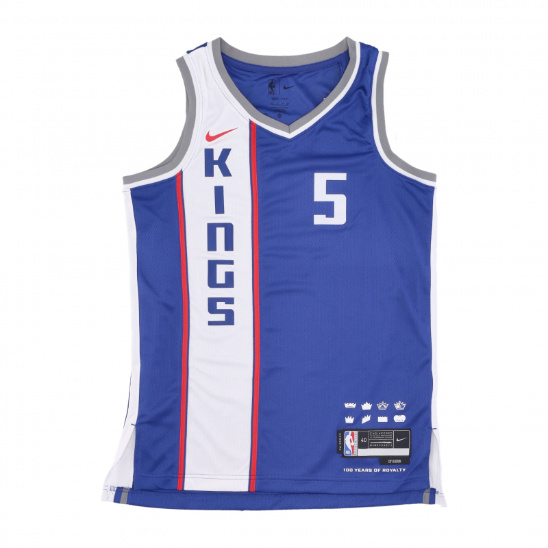 Herren-Basketball-Tanktop Nba City Edition 2023/24 Dri-Fit Swingman-Trikot Nr. 5 De'aaron Fox Sackin Rush Blau