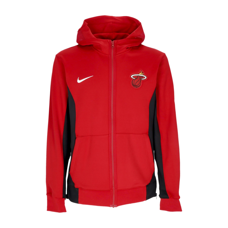 Herren-Trainingsjacke mit Kapuze, NBA Dri-Fit Showtime, Kapuzenpullover mit durchgehendem ReiBverschluss, Miahea Tough, Rot/Schwarz/Schwarz/WeiB