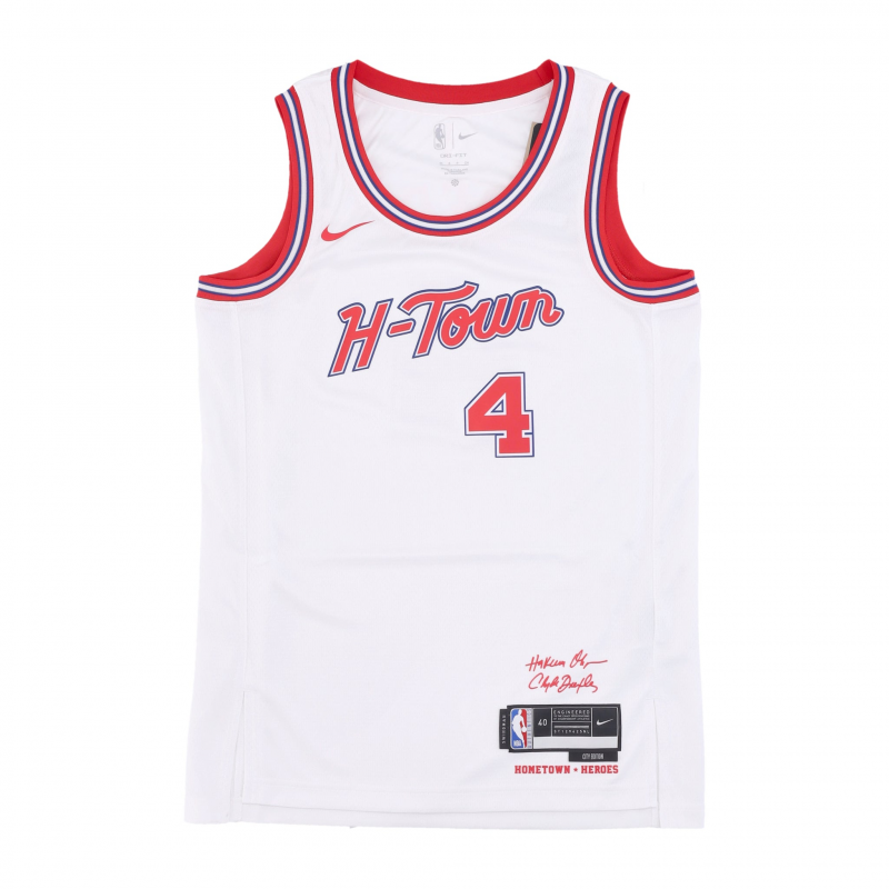 Herren-Basketball-Tanktop NBA City Edition 2023/24 Dri-Fit Swingman-Trikot Nr. 4 Jalen Green Houroc WeiB