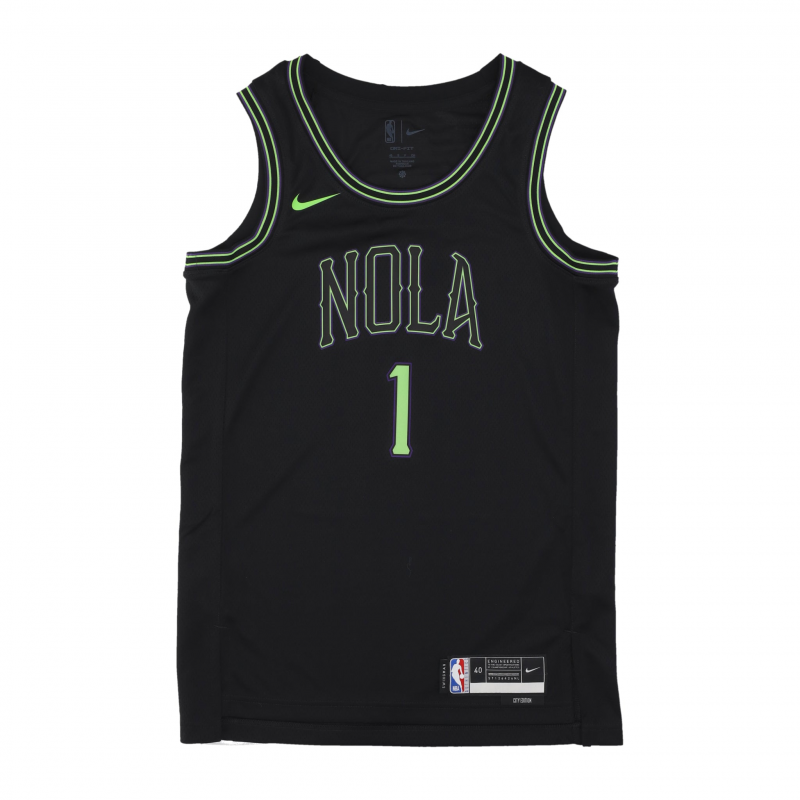 Herren-Basketball-Tanktop Nba City Edition 2023/24 Dri-Fit Swingman-Trikot Nr. 1 Zion Williamson Neopel Schwarz