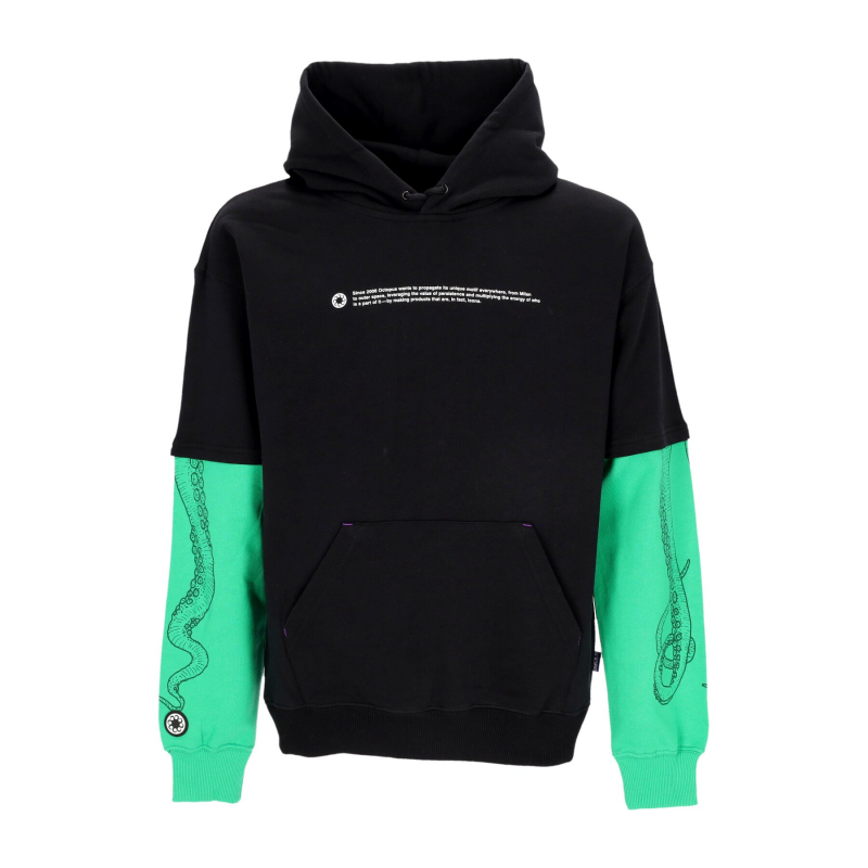 Leichtes Herren-Kapuzenpullover mit Logo-Overhoodie-Kapuzenpullover, Grun/Schwarz