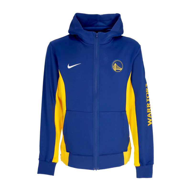 Herren-Trainingsjacke mit Kapuze, Nba Showtime Dri-Fit-Hoodie mit durchgehendem ReiBverschluss, Golwar Rush, Blau/Amarillo/Amarillo/WeiB