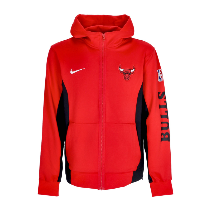 Herren-Trainingsjacke mit Kapuze, Nba Showtime Dri-Fit-Hoodie mit durchgehendem ReiBverschluss, Chibul University, Rot/Schwarz/Schwarz/WeiB