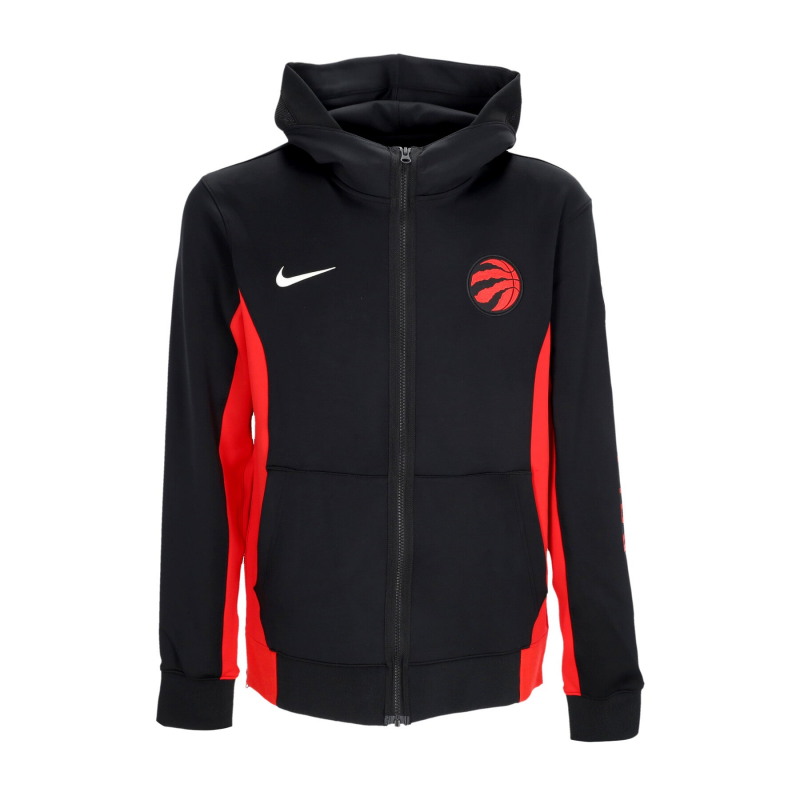 Herren-Trainingsjacke mit Kapuze, NBA Dri-Fit Showtime, Kapuzenpullover mit durchgehendem ReiBverschluss, Torrap, Schwarz/Universitatsrot/WeiB