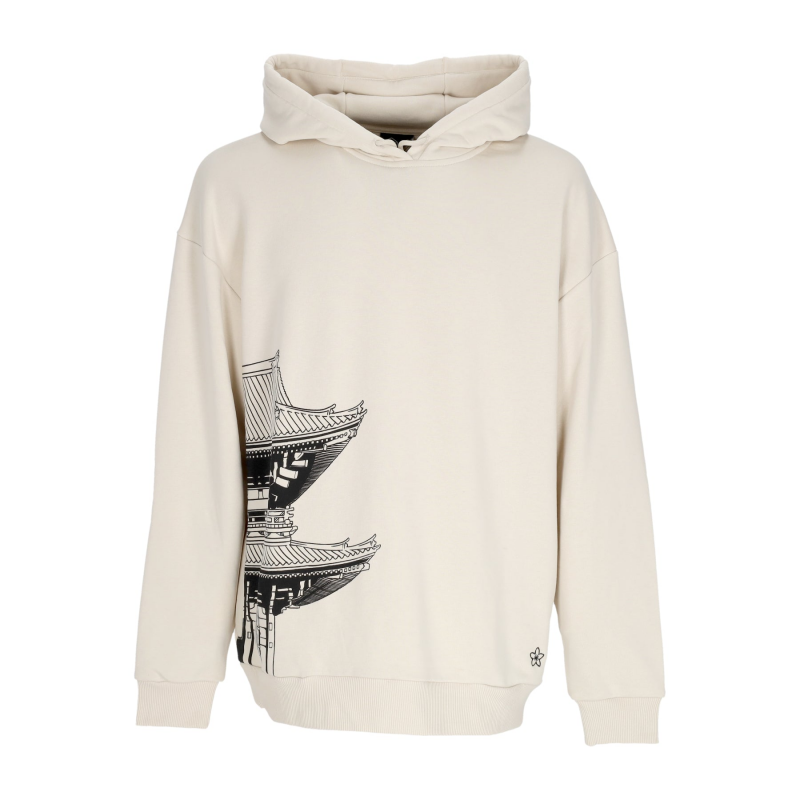 Bench Tokyo Over Hoodie Herren Leichter Kapuzenpullover Beige/Schwarz