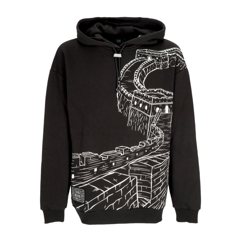 Leichter Herren-Hoodie Chinese Wall Outline Over Hoodie Schwarz/WeiB
