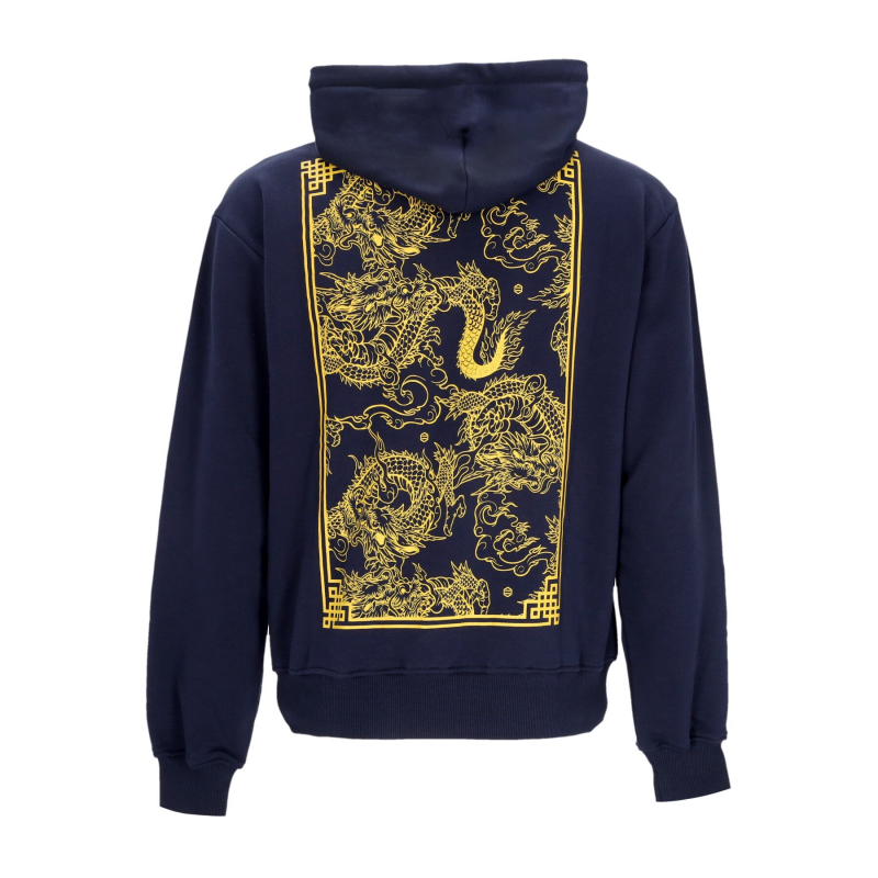 Leichtes Herren-Sweatshirt mit Kapuze, Chinese Dragon Hoodie, Marineblau