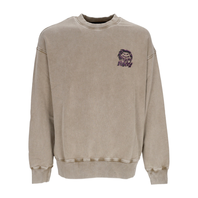 Stoner Idols Crewneck Leichtes Herren-Sweatshirt mit Rundhalsausschnitt, verwaschener Sand