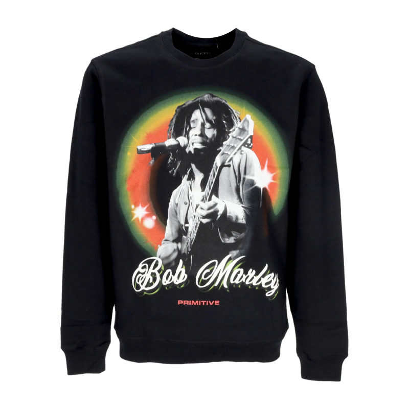 Dreams Crewneck X Bob Marley Herren-Sweatshirt mit Rundhalsausschnitt, Schwarz