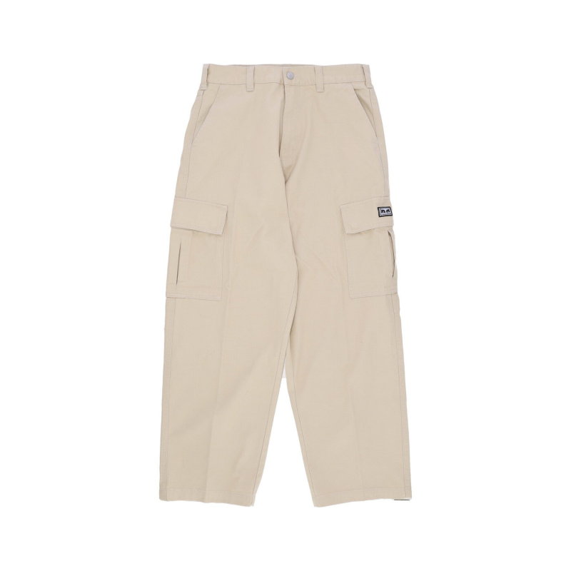 Bigwig Herren-Cargohose, lang, Baggy-Twill, Silbergrau