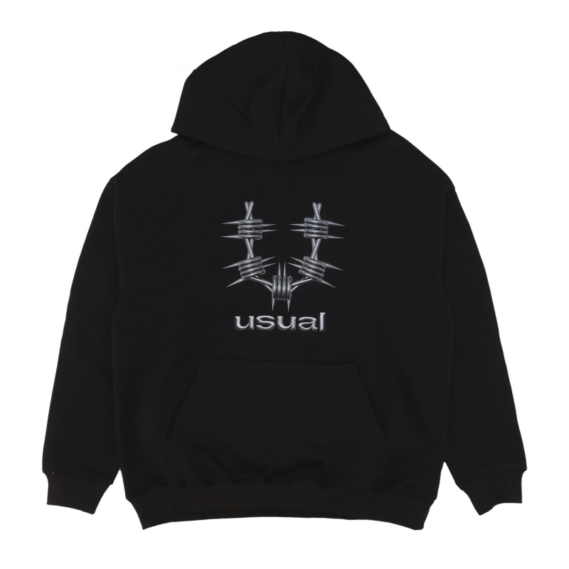 Leichtes Herren-Kapuzenpullover Metal Hoodie Schwarz